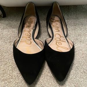 Black Sam Suede Edelman Flats Sz 8